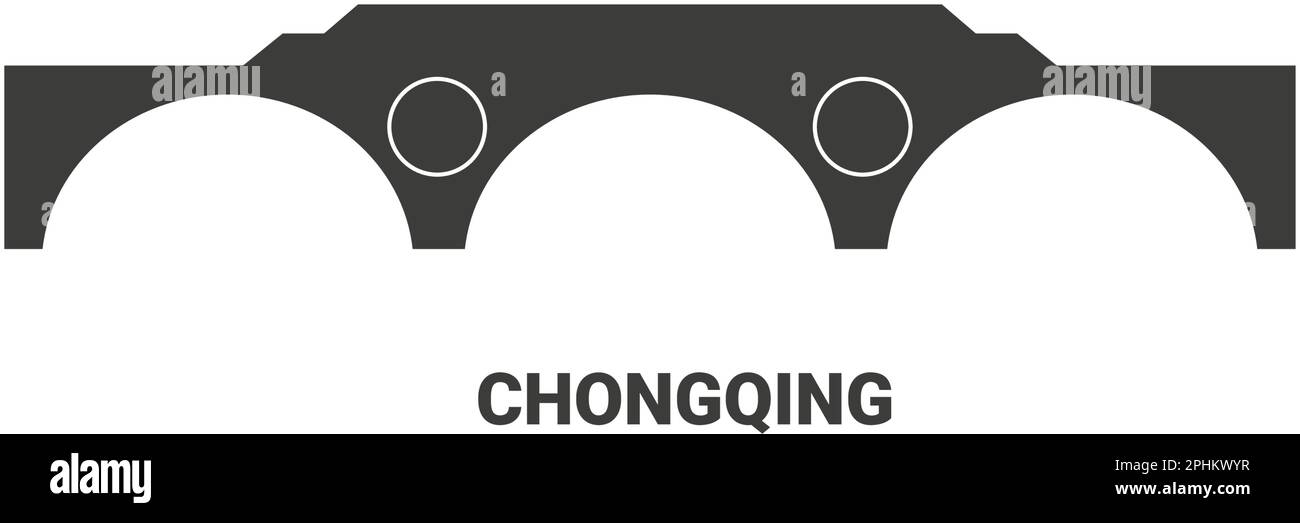 China, Chongqing Reise-Wahrzeichen-Vektordarstellung Stock Vektor