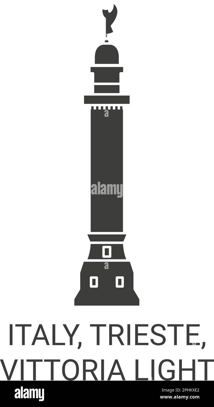 Italien, Triest, Vittoria Light Reise Landmark Vektordarstellung Stock Vektor