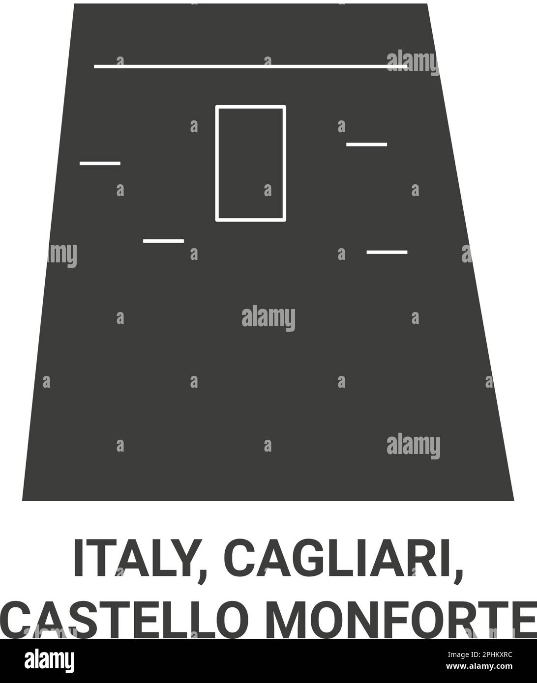 Italien, Cagliari, Castello Monforte Reise-Wahrzeichen-Vektordarstellung Stock Vektor