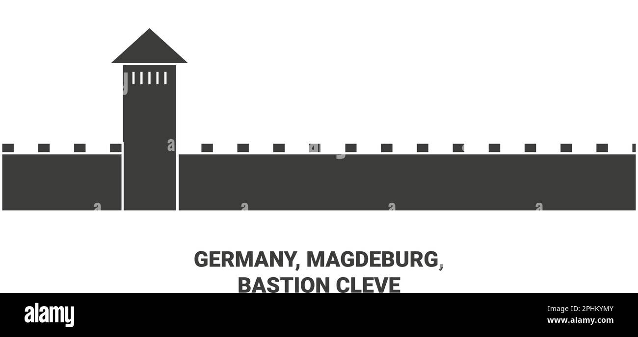Deutschland, Magdeburg, Bastion Cleve, Reise-Wahrzeichen-Vektordarstellung Stock Vektor