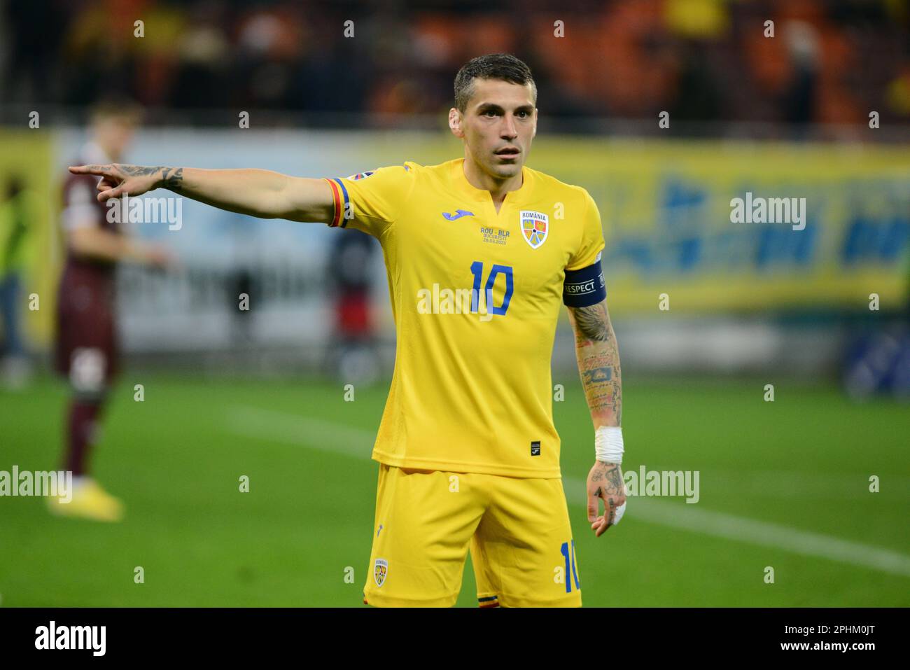 Nicolae Stanciu #10 während des Qualifikationsspiels zur Euro 2024, Rumänien gegen Belarus, gespielt auf 28.03.2022, Bukarest, Cristi Stavri Stockfoto