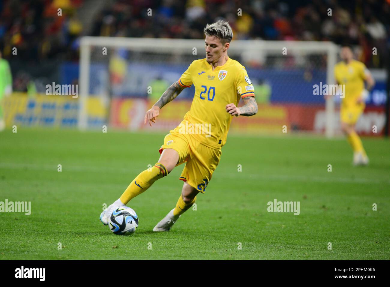 Denis man #20 spielte während des Qualifikationsspiels zur Euro 2024 Rumänien gegen Belarus auf 28.03.2022, Bukarest, Cristi Stavri Stockfoto