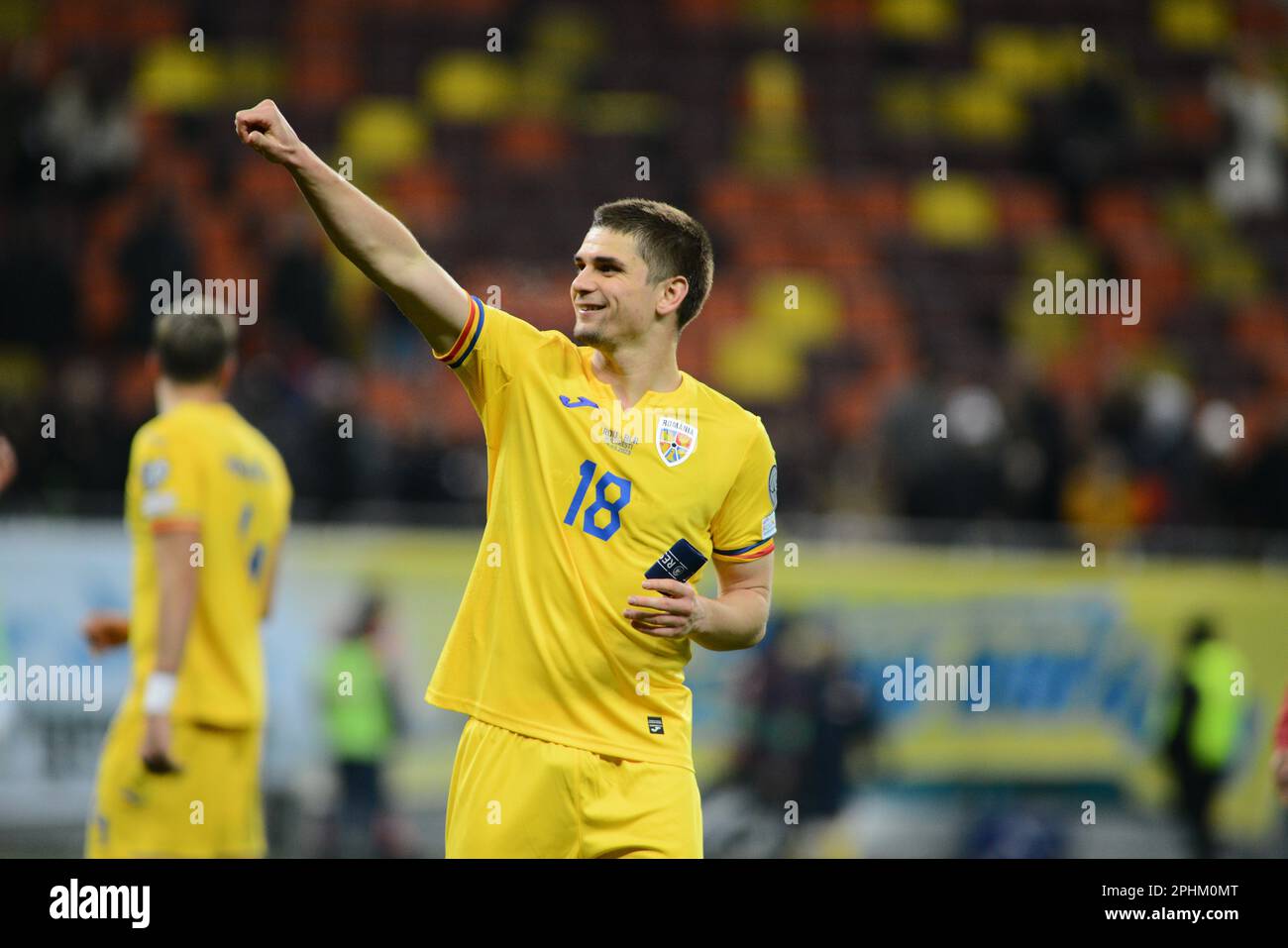 Razvan Marin #18 während des Qualifikationsspiels zur Euro 2024, Rumänien gegen Belarus, gespielt auf 28.03.2022, Bukarest, Cristi Stavri Stockfoto