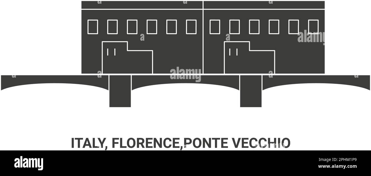 Italien, Florenz, Ponte Vecchio, Reise-Wahrzeichen-Vektordarstellung Stock Vektor