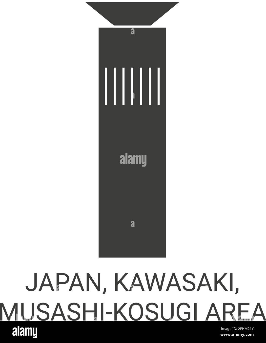 Japan, Kawasaki, Musashikosugi und Umgebung Stock Vektor
