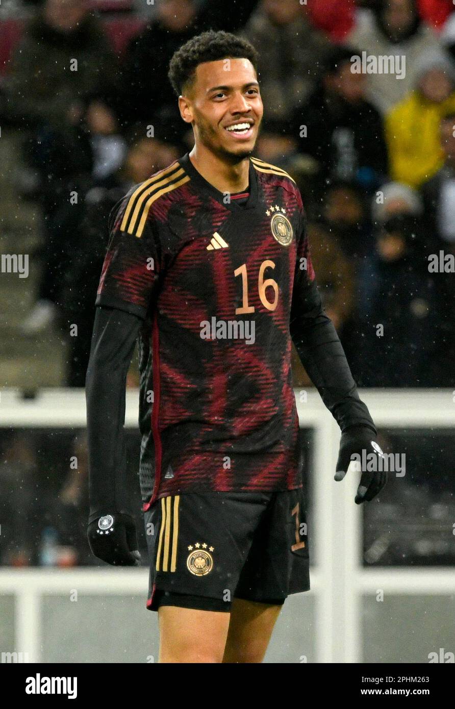 RheinEnergie Stadion Köln, Deutschland 28,3.2023, Fußball: Internationales Freundschaftsspiel, Deutschland (GER) (schwarz) vs. Belgien (BEL) (weiß) - Felix Nmecha (GER) Stockfoto