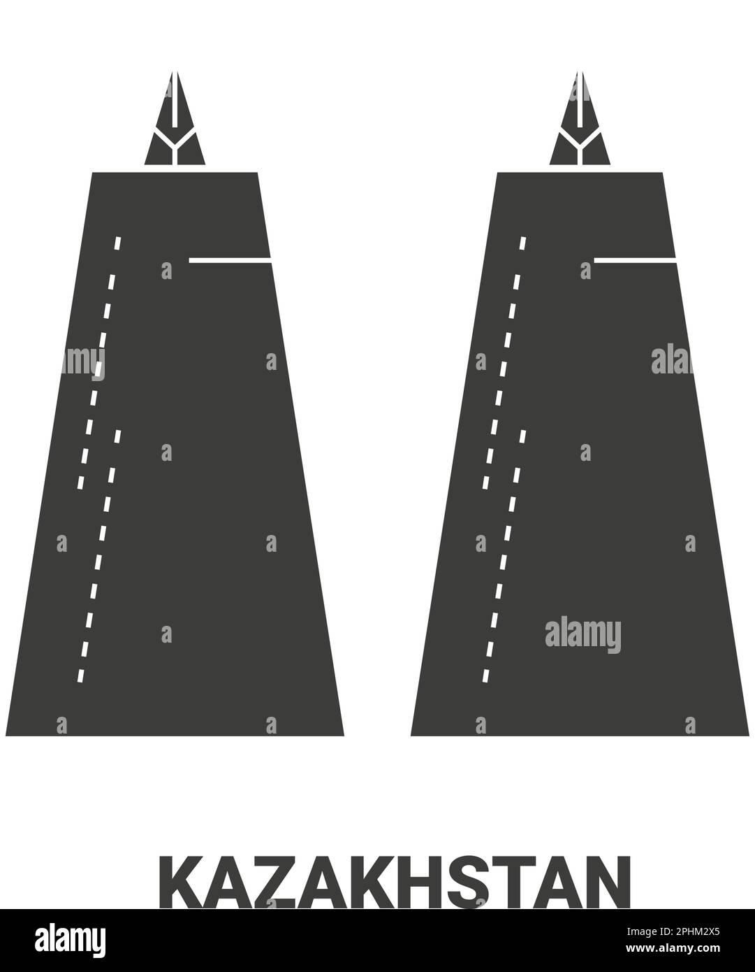 Kasachstans Reise-Wahrzeichen-Vektordarstellung Stock Vektor