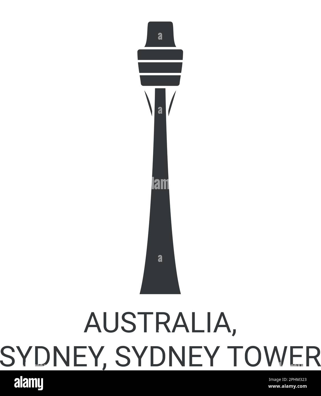 Vektorgrafik für Reisen in Australien, Sydney, Sydney Tower Stock Vektor