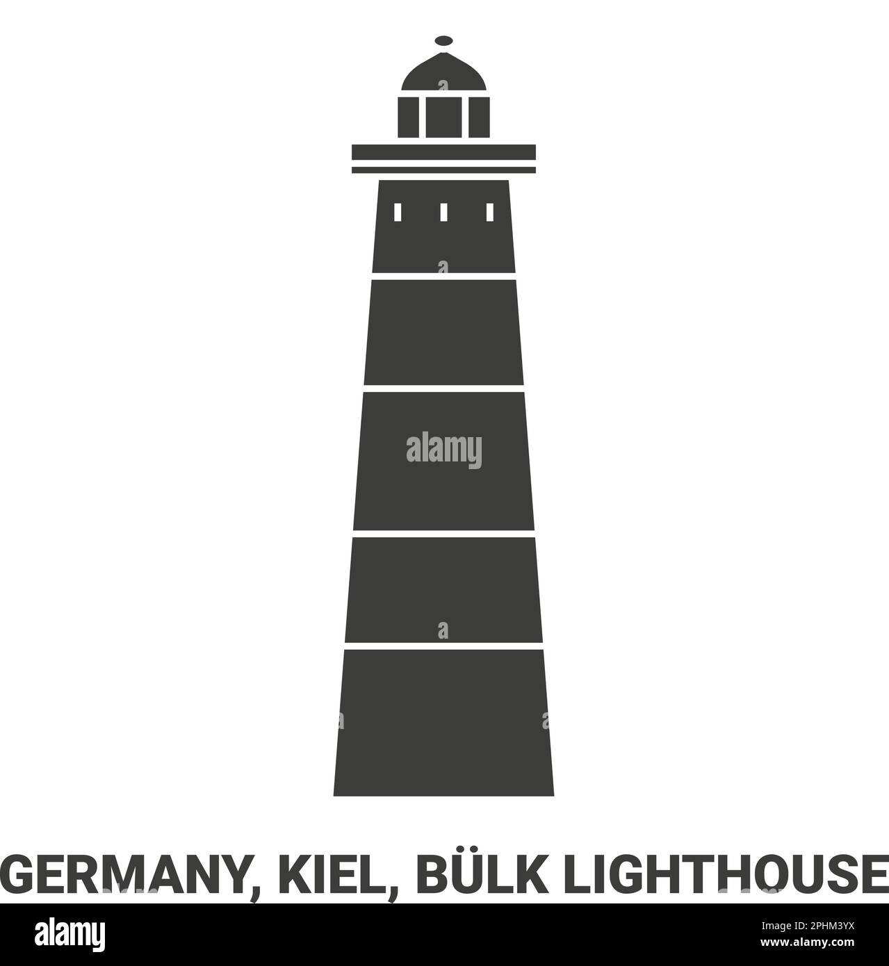 Deutschland, Kiel, Bulk Lighthouse Reiseziel Vektordarstellung Stock Vektor