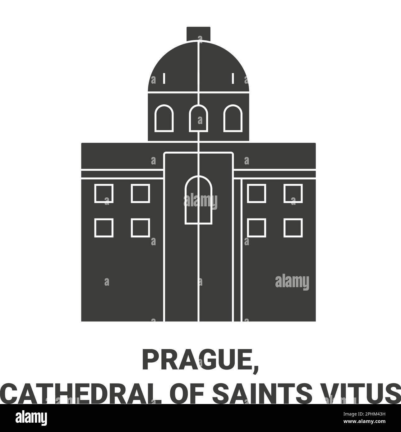 Tschechische Republik, Prag, Kathedrale der Heiligen Veitsstadt Reise Wahrzeichen Vektordarstellung Stock Vektor