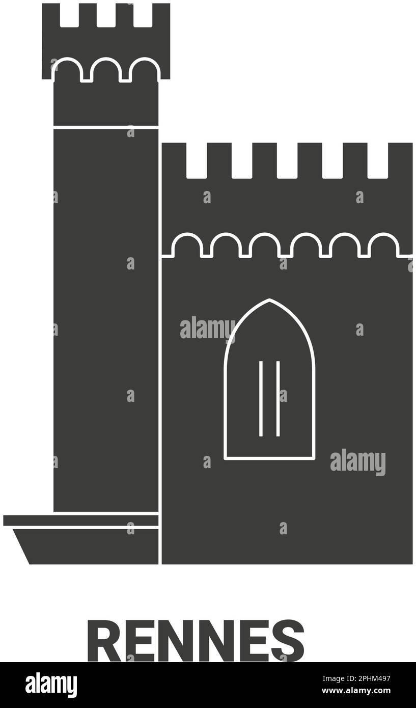 Frankreich, Rennes Reise-Wahrzeichen-Vektordarstellung Stock Vektor