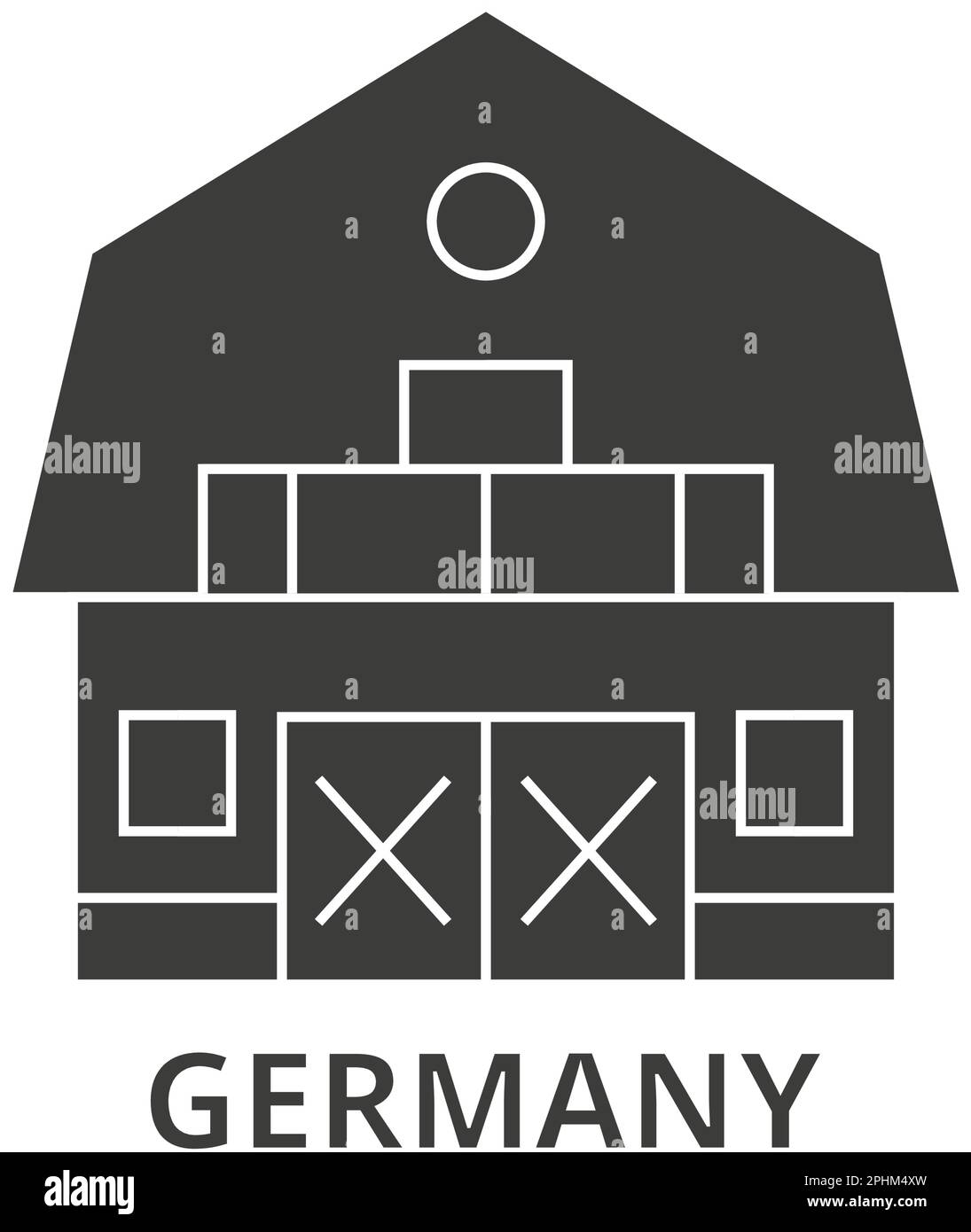 Deutschland, Landhaus Reise Landmarke Vektordarstellung Stock Vektor