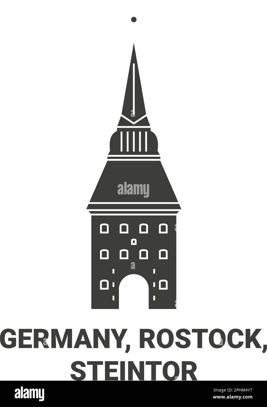 Deutschland, Rostock, Steintor Reise Landmark Vektordarstellung Stock Vektor