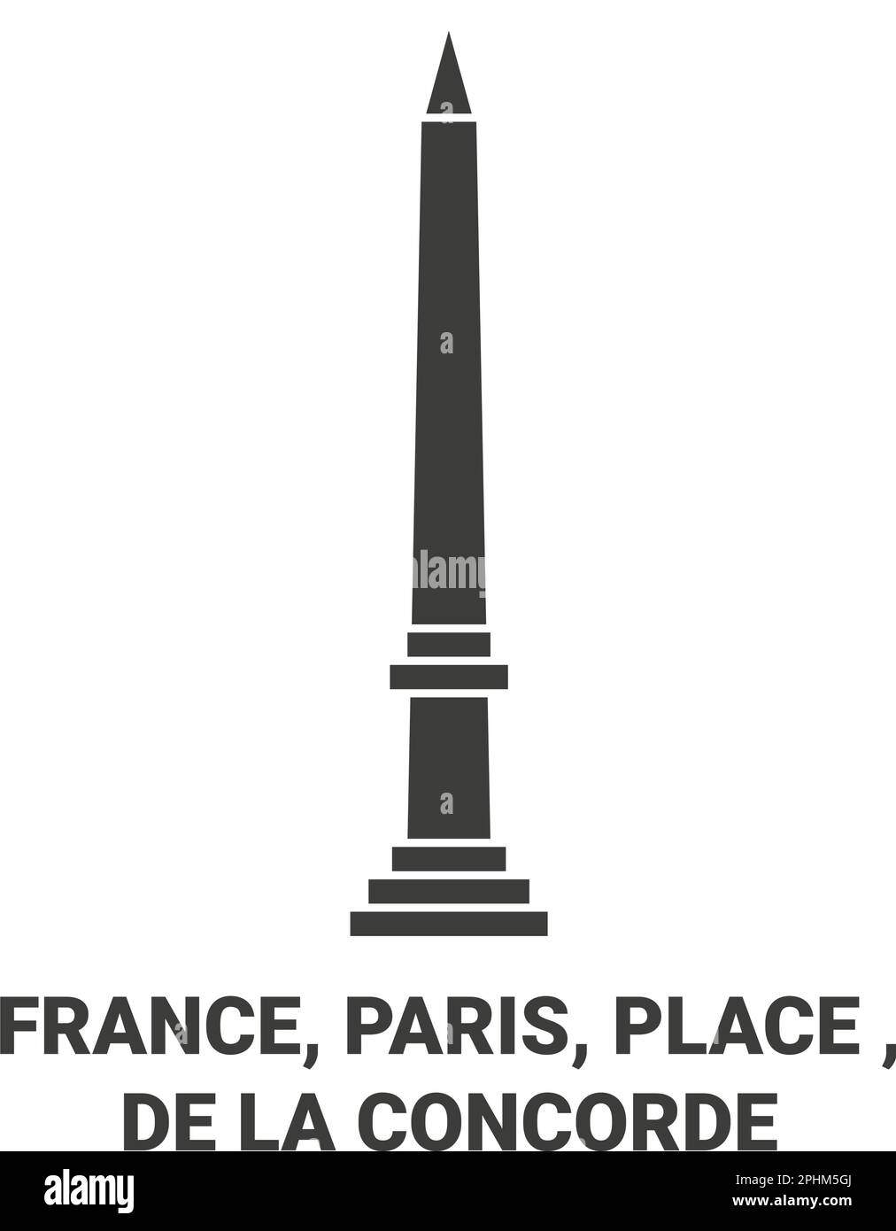 Frankreich, Paris, Place, De La Concorde Reise Landmark Vektordarstellung Stock Vektor