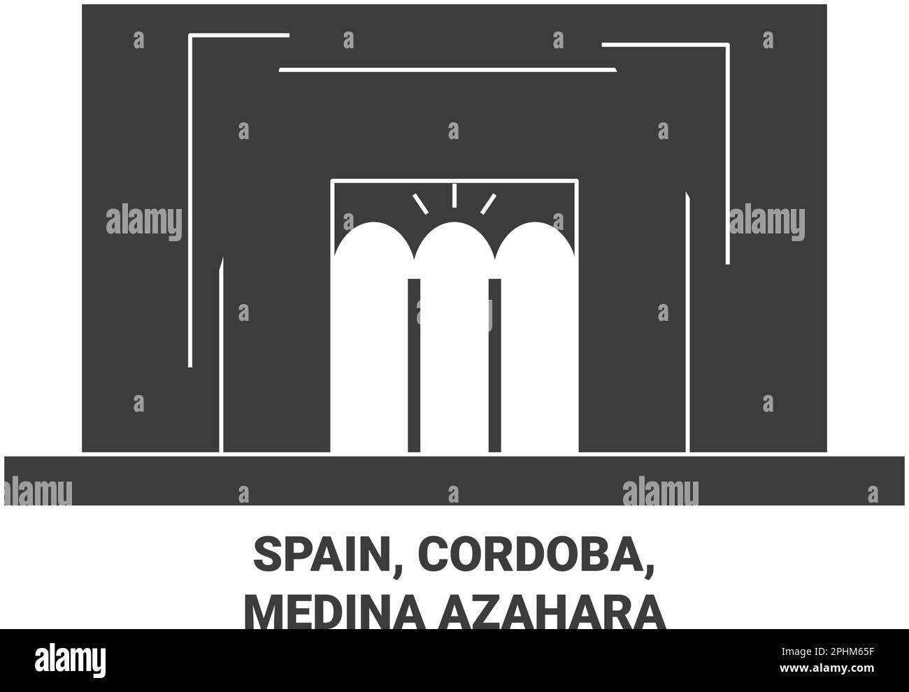 Spanien, Cordoba, Medina Azahara reisen Wahrzeichen Vektordarstellung Stock Vektor