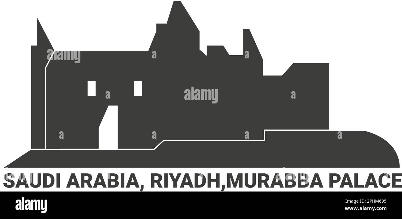 Saudi-Arabien, Riad, Murabba-Palast, Reise-Wahrzeichen-Vektordarstellung Stock Vektor