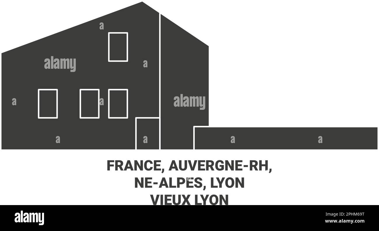 Frankreich, Auvergnerh, Nealpes, Lyonvieux Lyon Reise Landmark Vector Illustration Stock Vektor