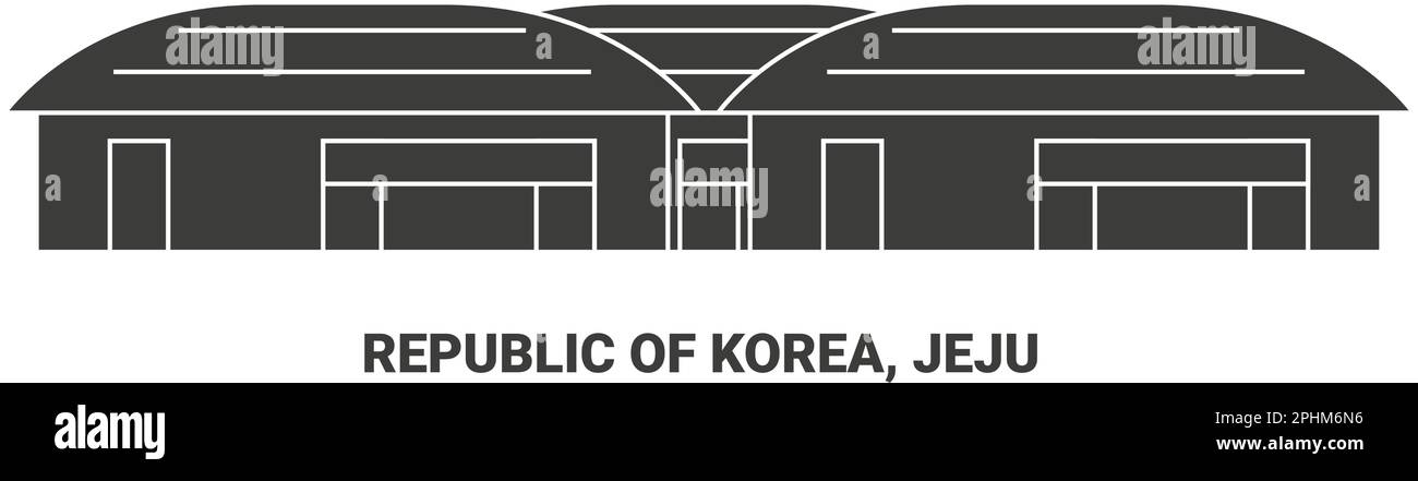 Republik Korea, Jeju Reise-Wahrzeichen-Vektordarstellung Stock Vektor