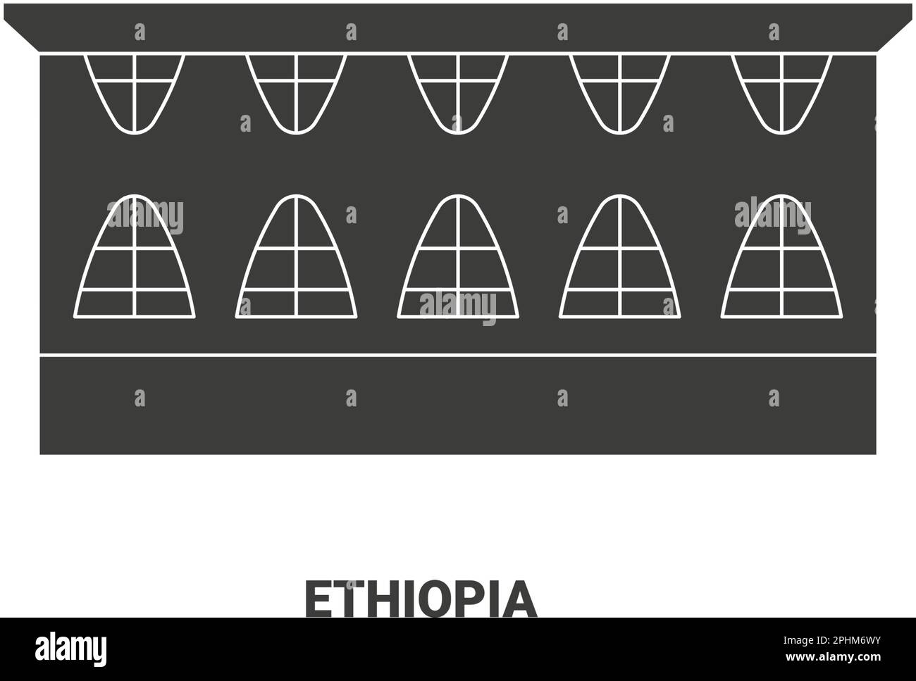 Athiopien Reise-Landmarke-Vektordarstellung Stock Vektor