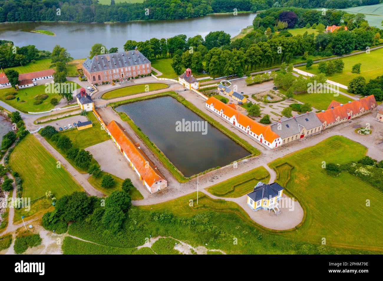 Valdemars Slot in Dänemark an einem Sommertag. Stockfoto