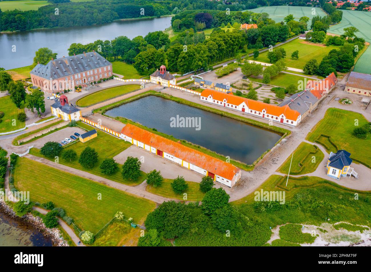 Valdemars Slot in Dänemark an einem Sommertag. Stockfoto
