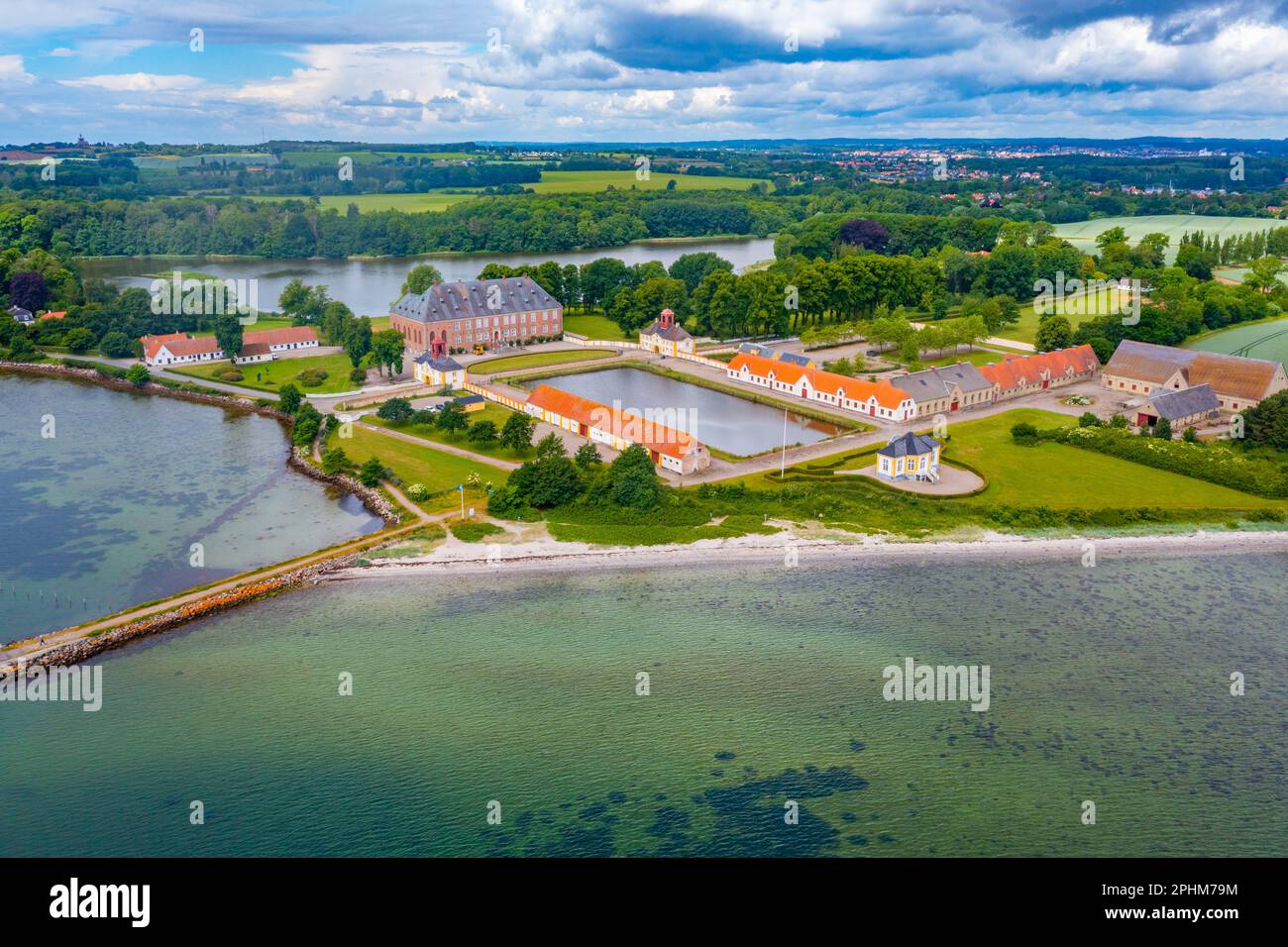 Valdemars Slot in Dänemark an einem Sommertag. Stockfoto