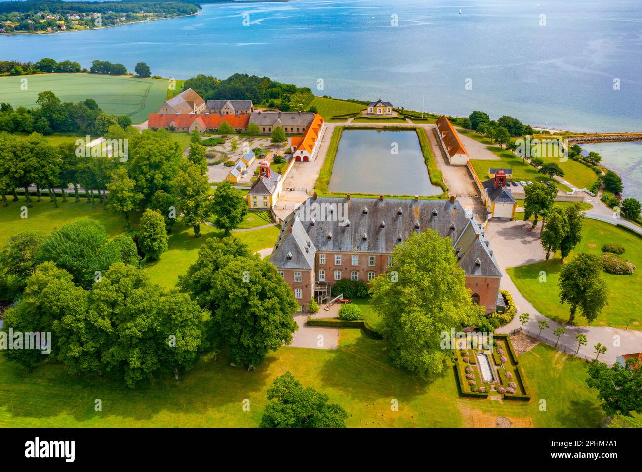 Valdemars Slot in Dänemark an einem Sommertag. Stockfoto