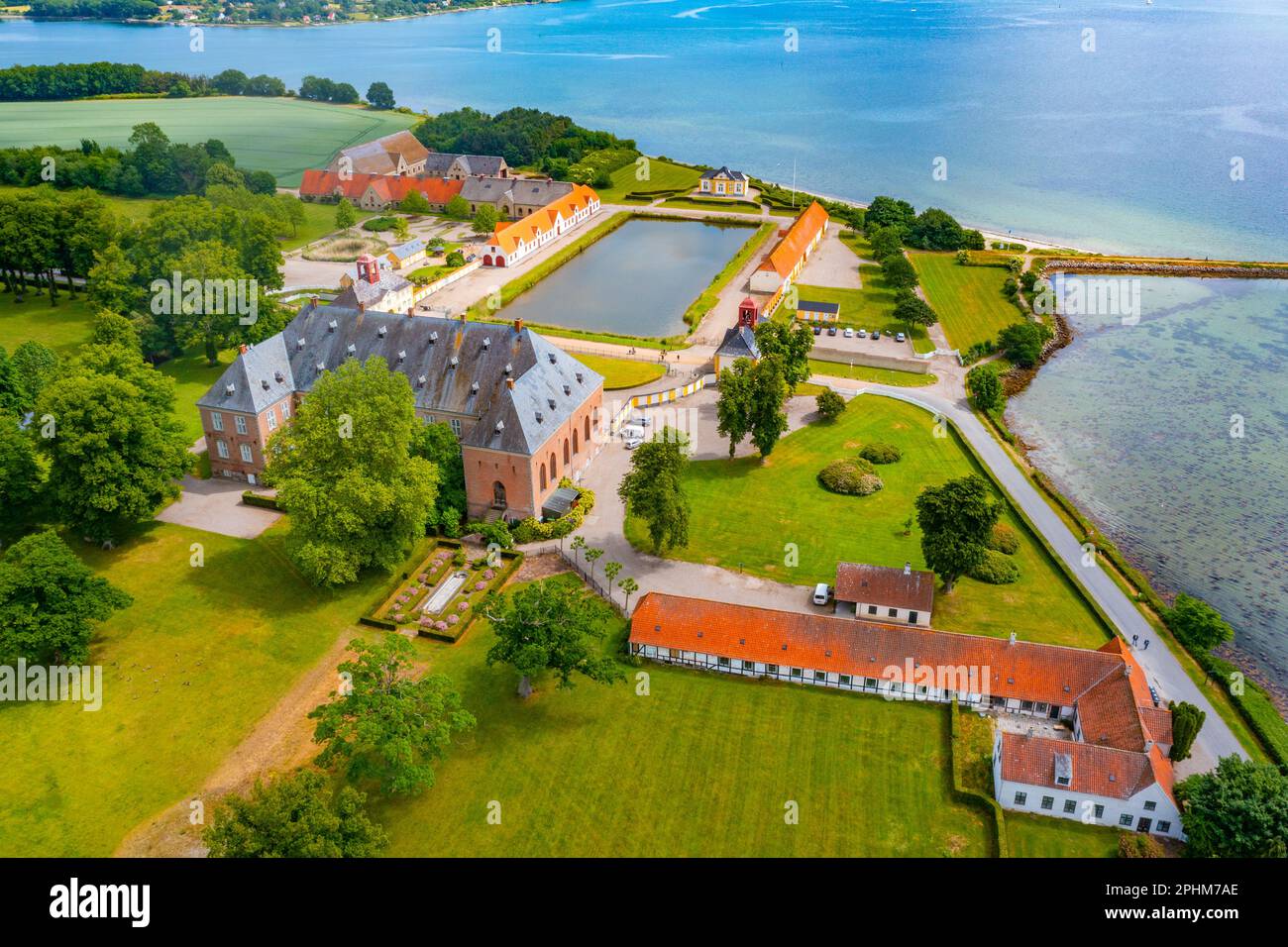 Valdemars Slot in Dänemark an einem Sommertag. Stockfoto