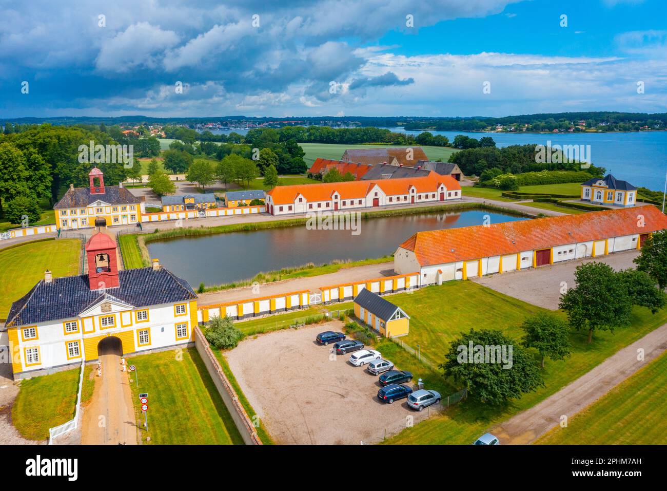 Valdemars Slot in Dänemark an einem Sommertag. Stockfoto