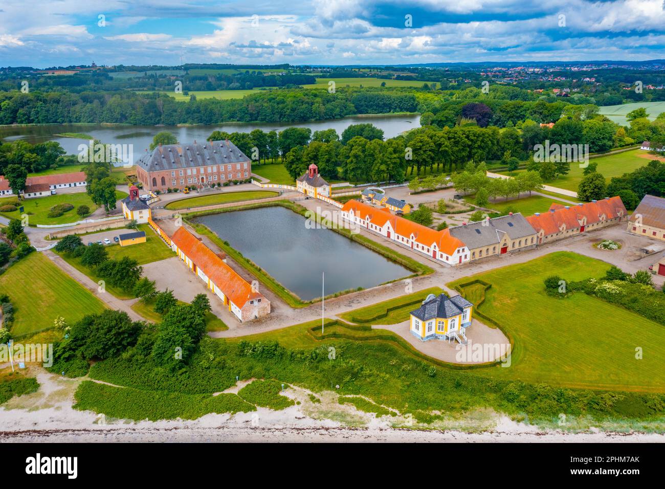 Valdemars Slot in Dänemark an einem Sommertag. Stockfoto