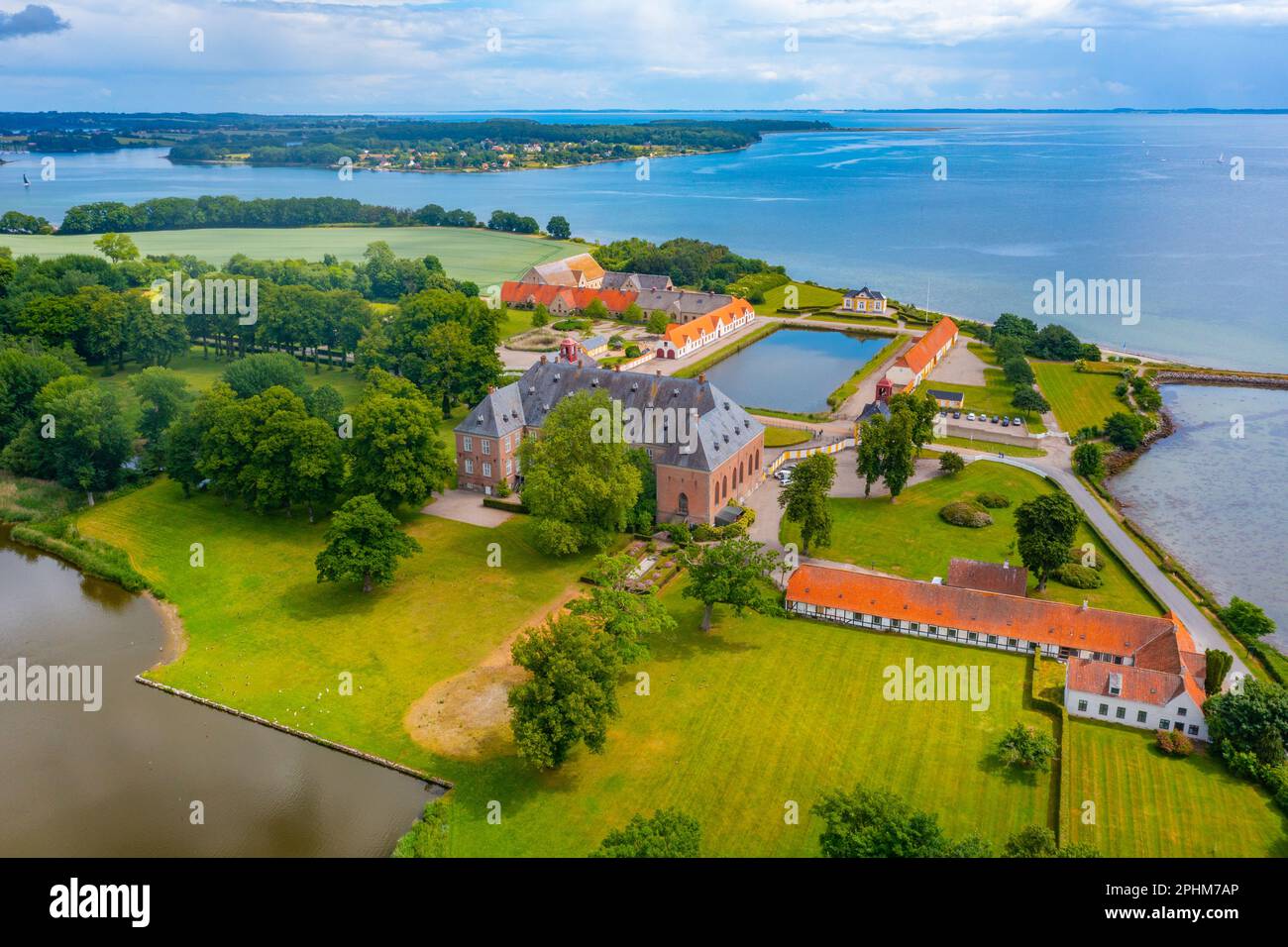 Valdemars Slot in Dänemark an einem Sommertag. Stockfoto