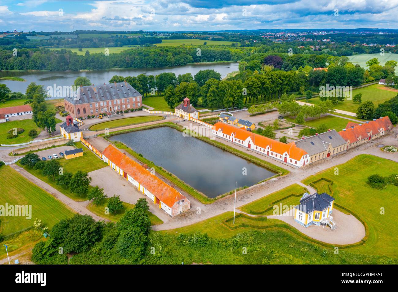 Valdemars Slot in Dänemark an einem Sommertag. Stockfoto