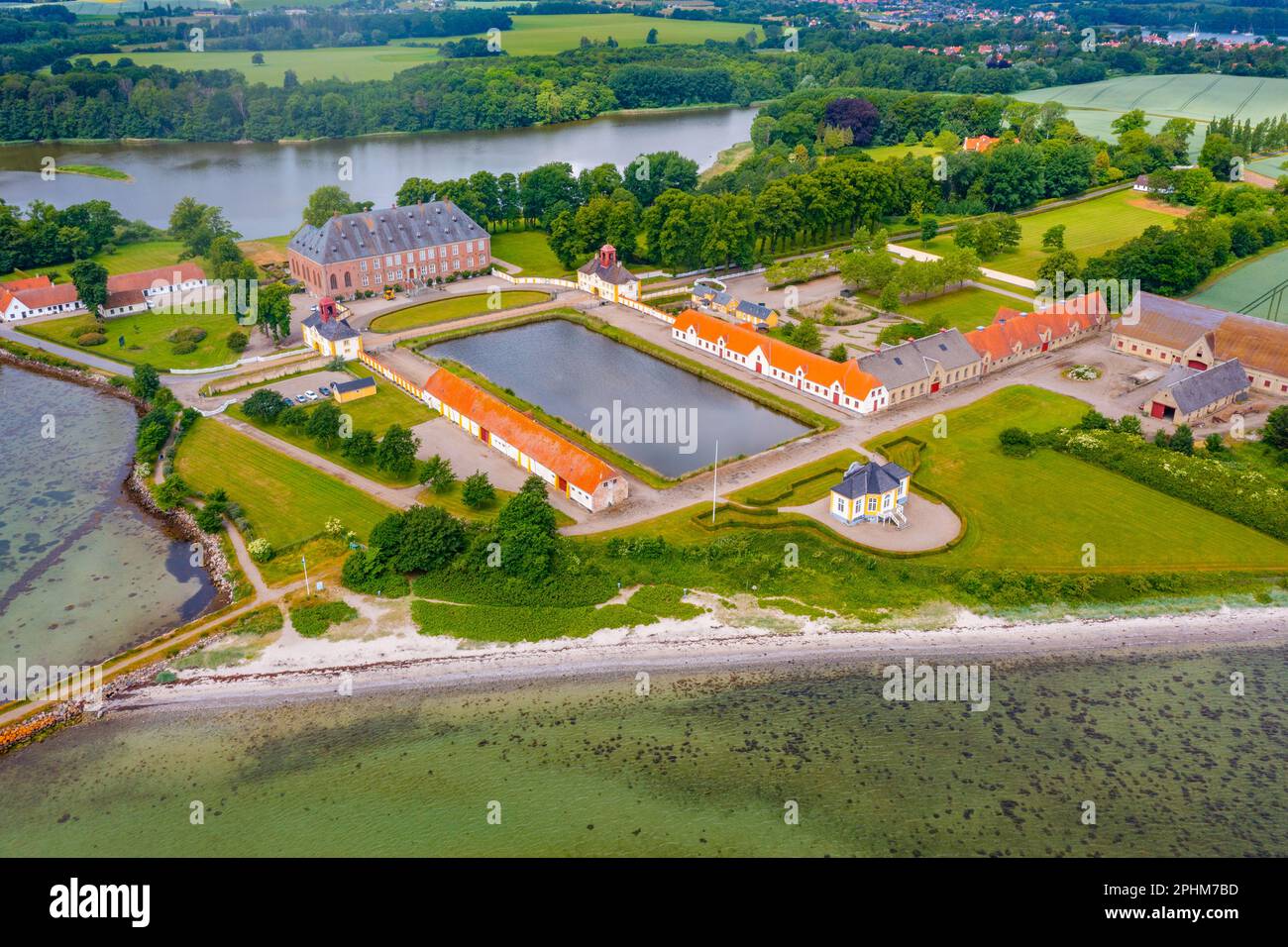 Valdemars Slot in Dänemark an einem Sommertag. Stockfoto
