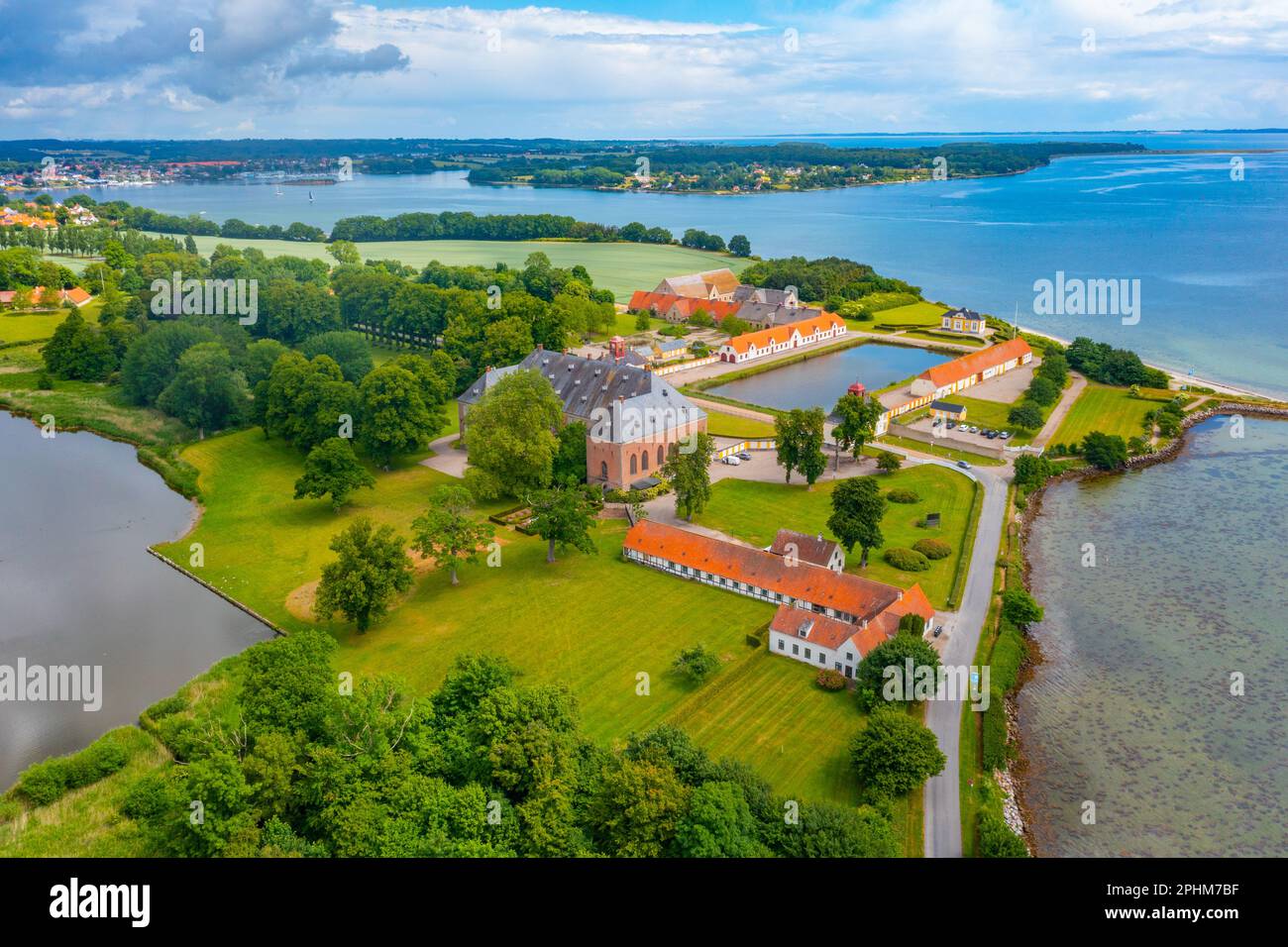 Valdemars Slot in Dänemark an einem Sommertag. Stockfoto