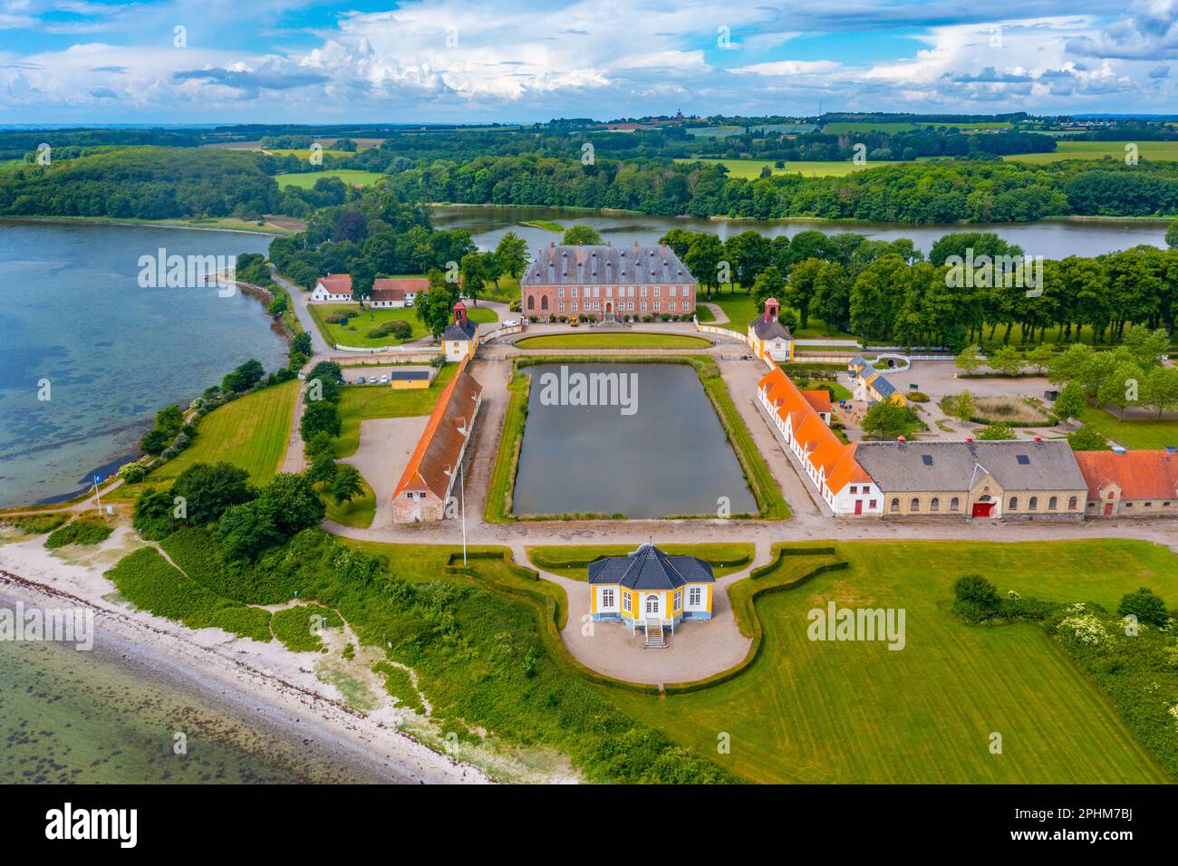 Valdemars Slot in Dänemark an einem Sommertag. Stockfoto