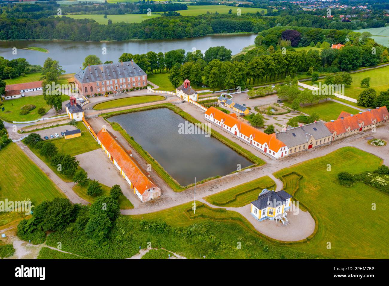 Valdemars Slot in Dänemark an einem Sommertag. Stockfoto