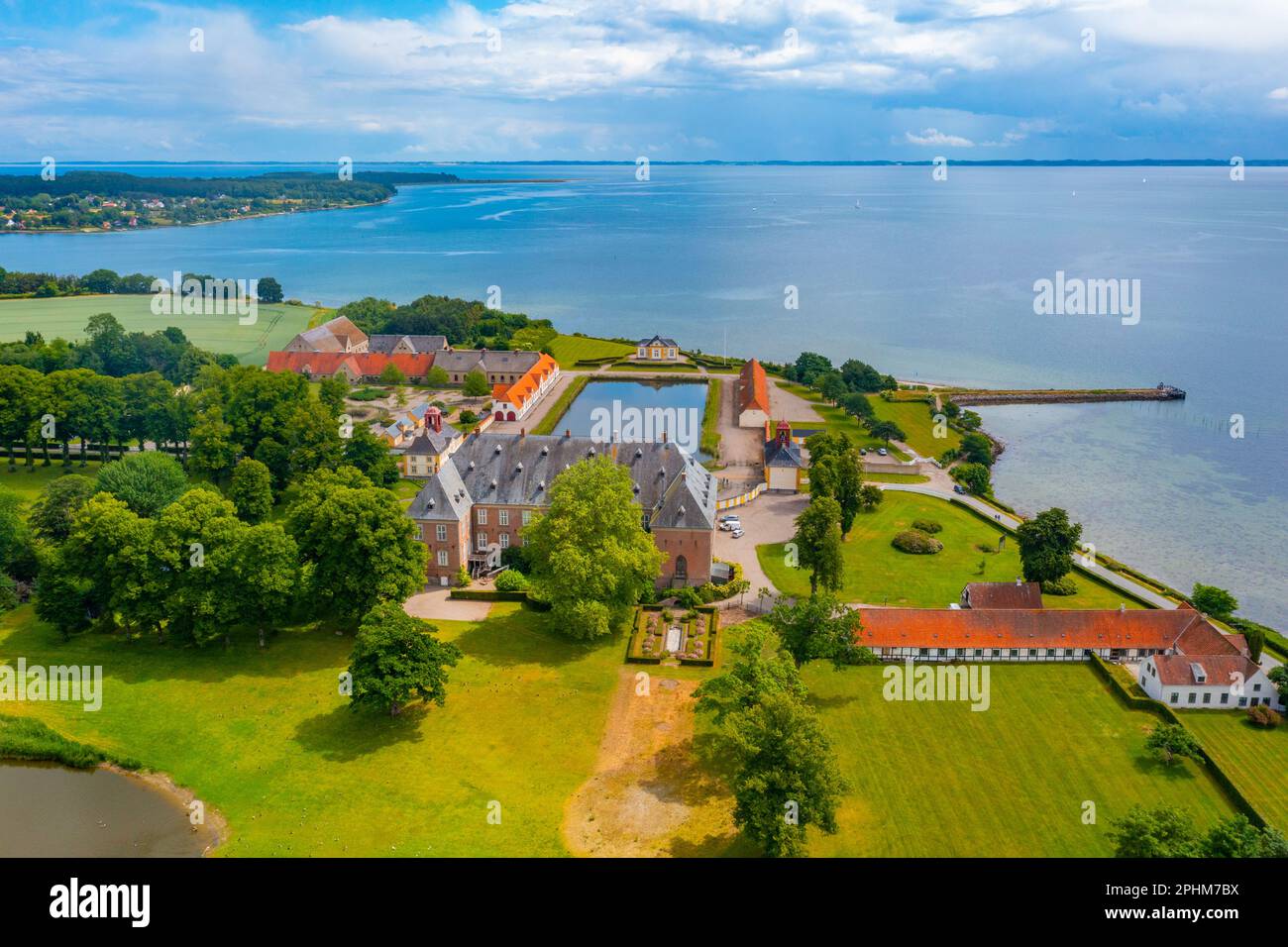 Valdemars Slot in Dänemark an einem Sommertag. Stockfoto