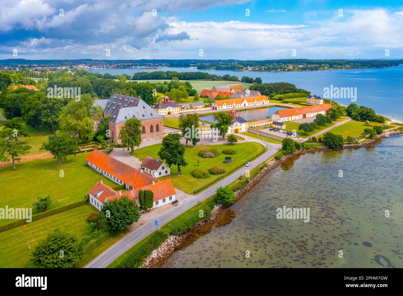 Valdemars Slot in Dänemark an einem Sommertag. Stockfoto