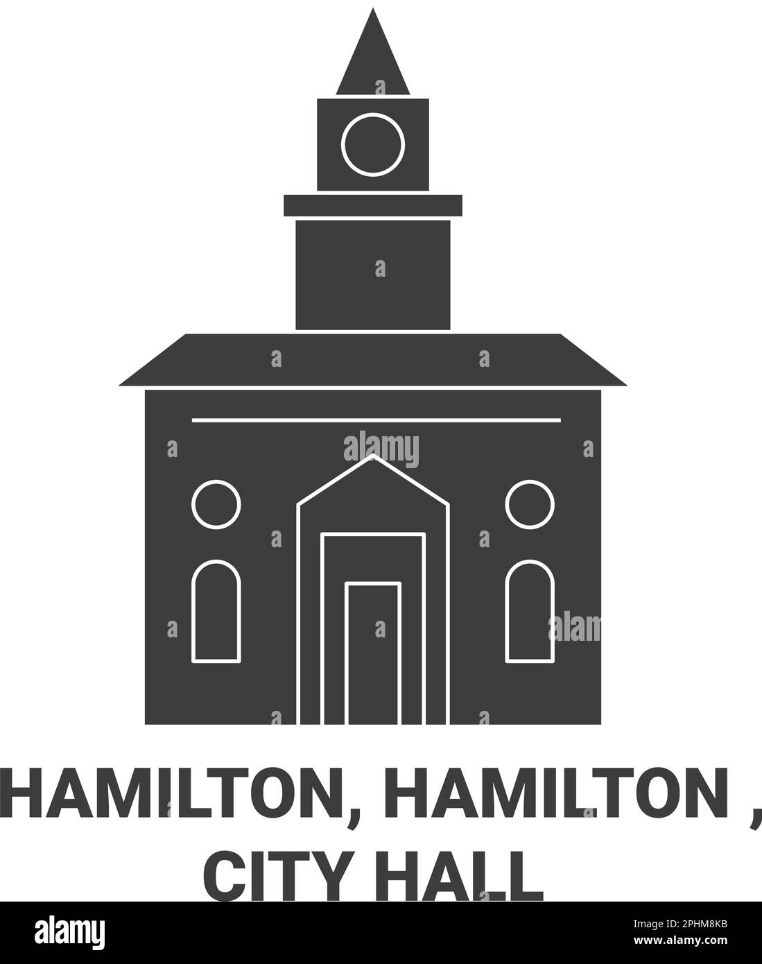 Kanada, Hamilton, Hamilton, City Hall Reise Landmark Vector Illustration Stock Vektor
