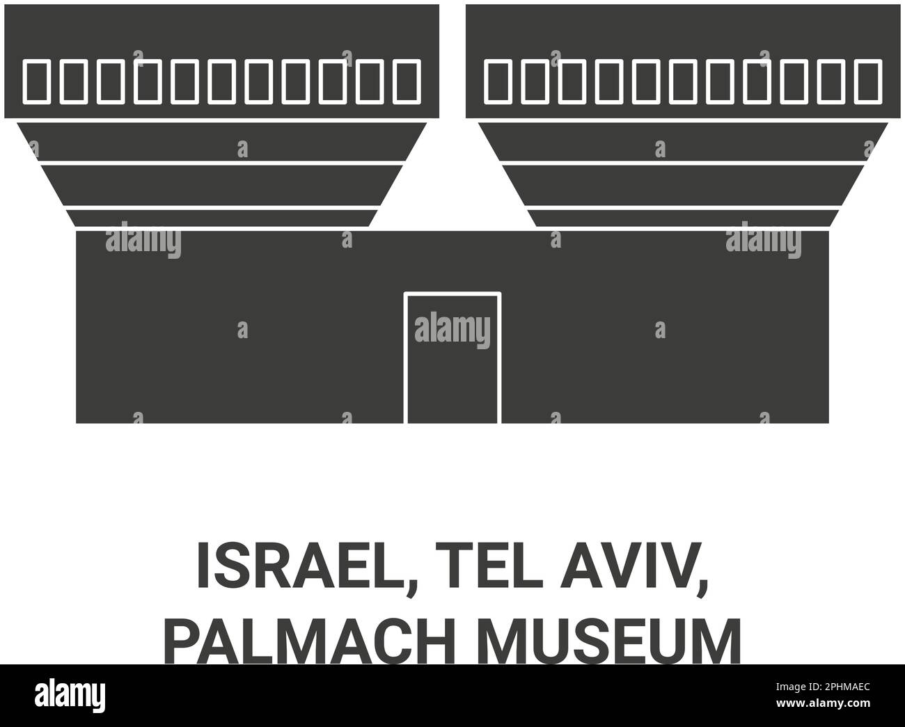 Israel, Tel Aviv, Palmach Museum Reise Wahrzeichen Vektordarstellung Stock Vektor