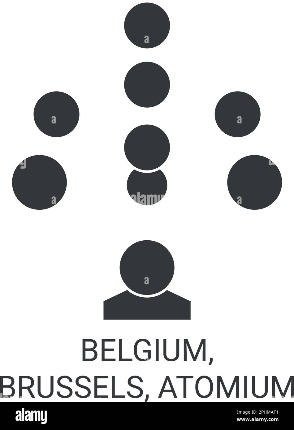 Belgien, Brüssel, Atomium Reise Landmark Vektordarstellung Stock Vektor