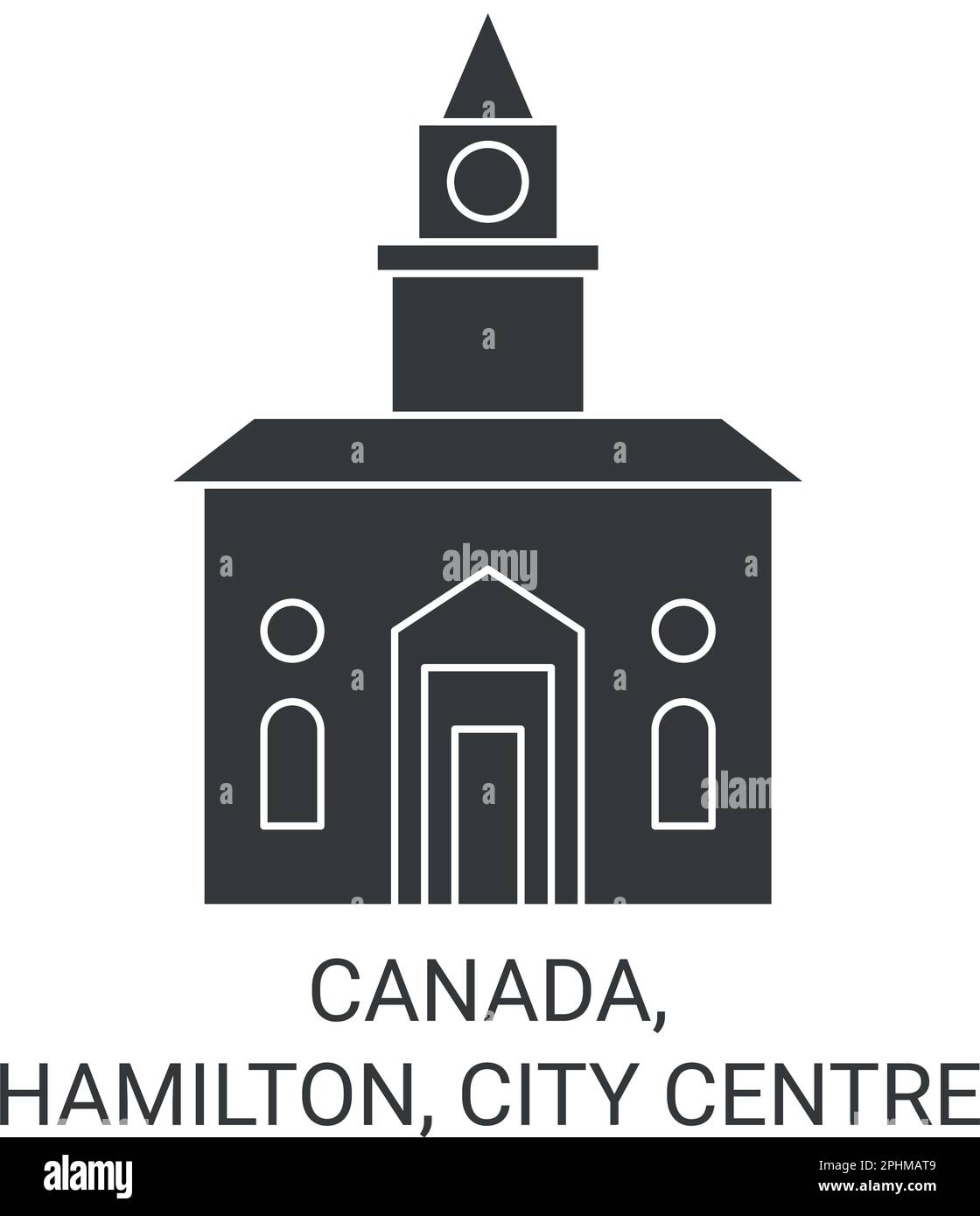 Vektordarstellung für Reiseziele in Kanada, Hamilton, City Centre Stock Vektor