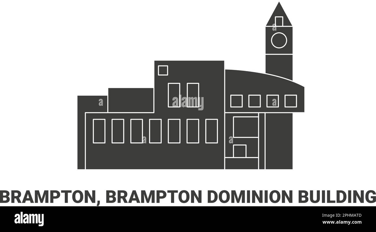 Kanada, Brampton, Brampton Dominion Building, Reise-Wahrzeichen-Vektordarstellung Stock Vektor