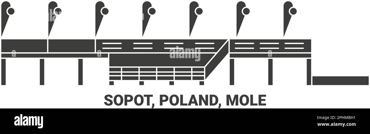 Vektordarstellung von Polen, Sopot, Mole Travel Stock Vektor