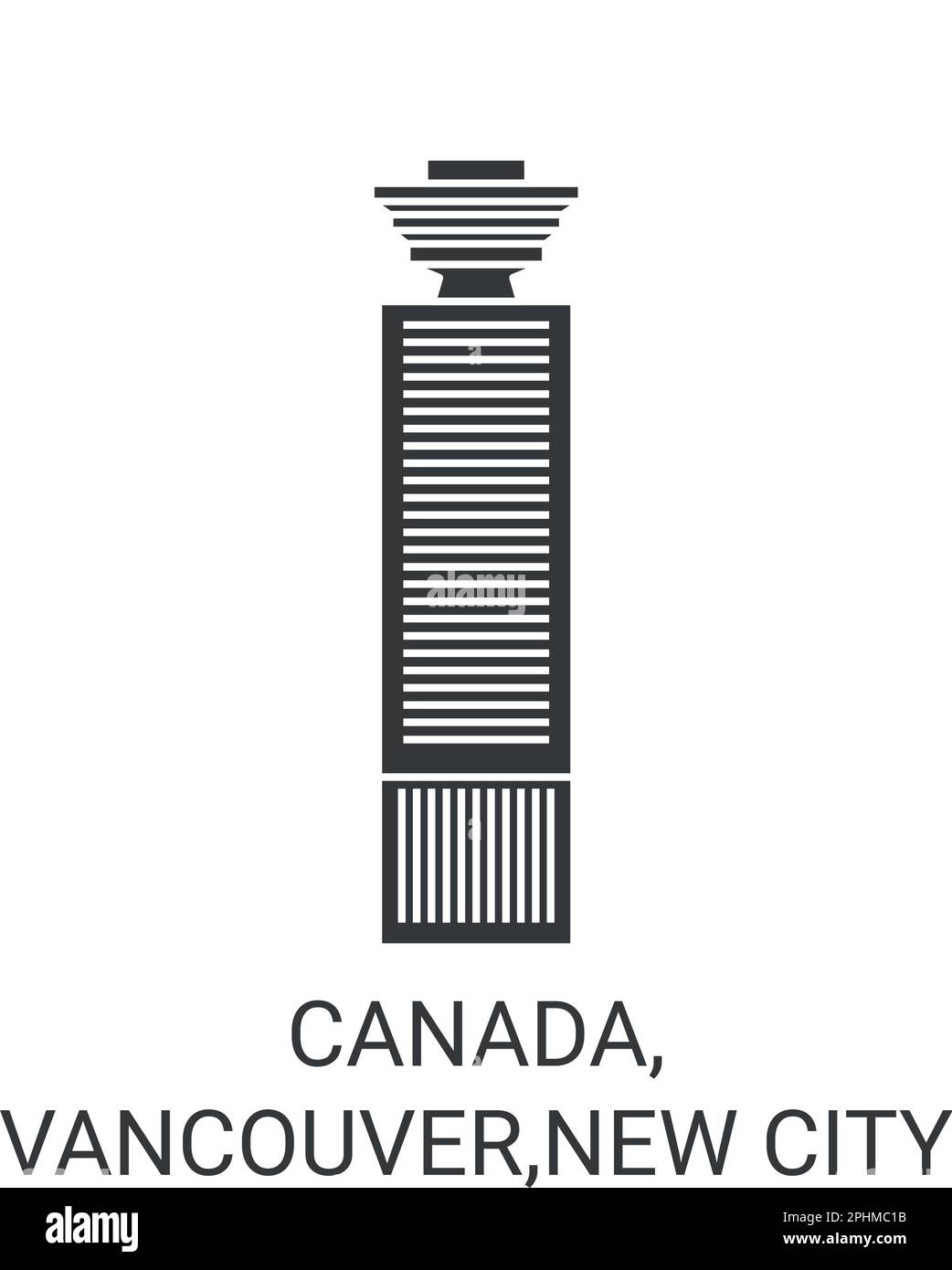Vektordarstellung für Reiseziele in Kanada, Vancouver, New City Stock Vektor