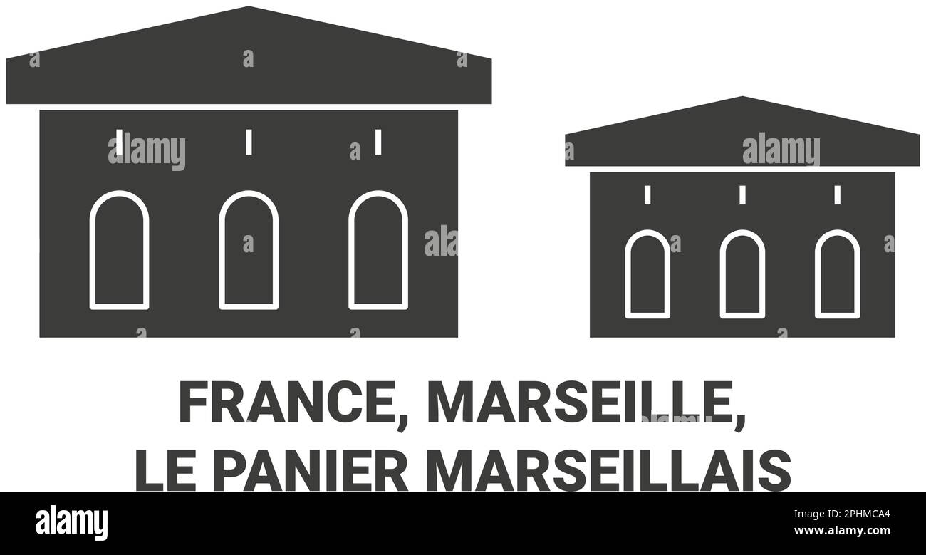 Frankreich, Marseille, Le Panier Marseillais reisen Wahrzeichen Vektordarstellung Stock Vektor