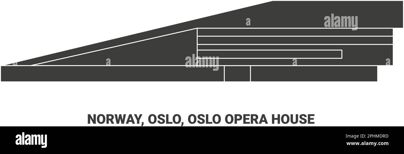 Norwegen, Oslo, Oslo Opernhaus, Reise-Wahrzeichen-Vektordarstellung Stock Vektor