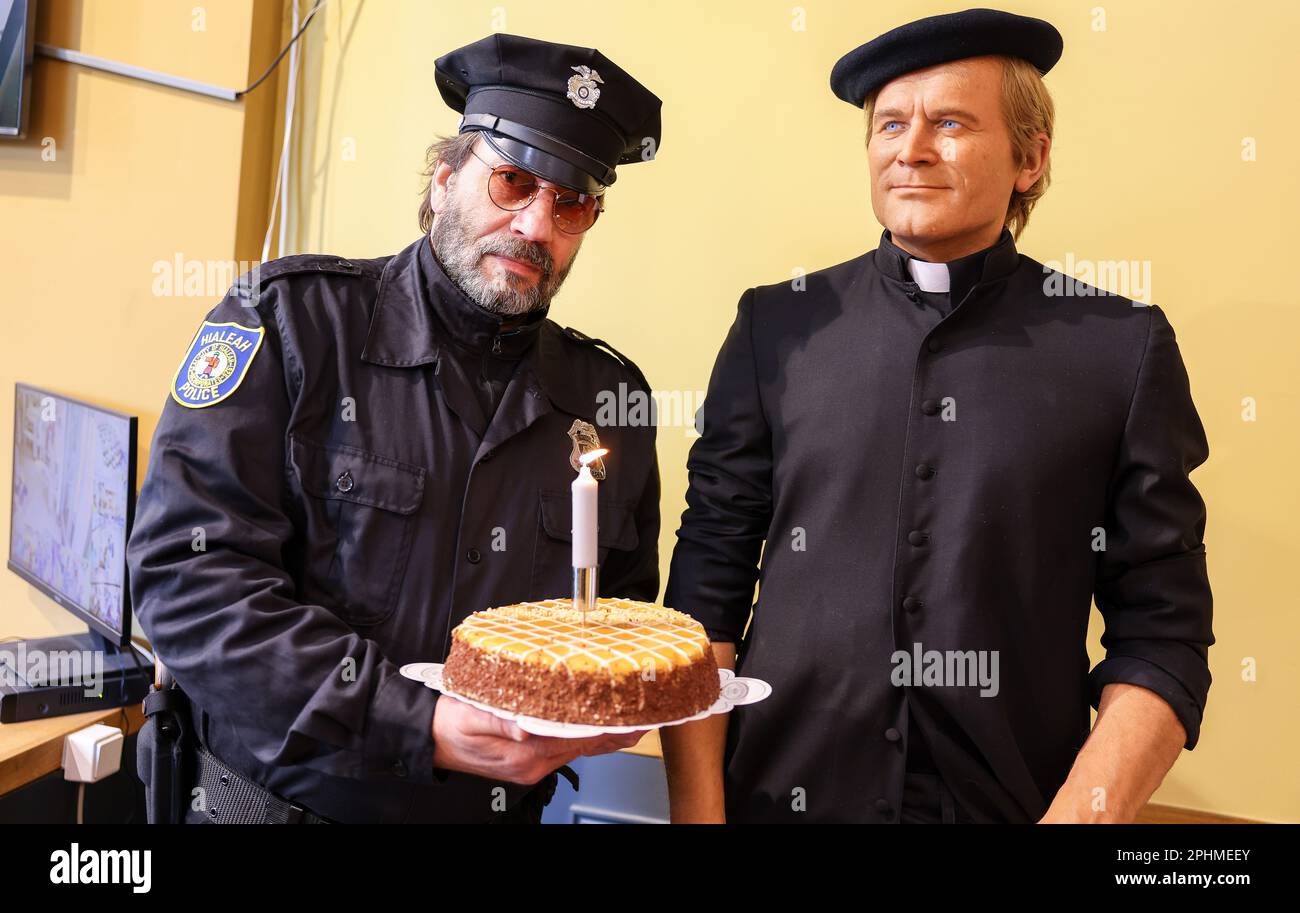 Berlin, Deutschland. 29. März 2023. Bud Spencer Double Andreas steht