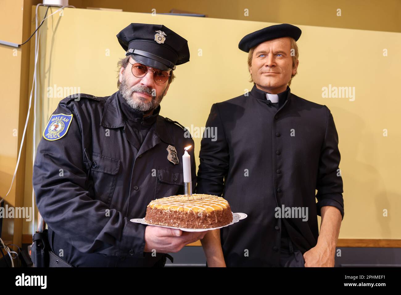 Berlin, Deutschland. 29. März 2023. Bud Spencer Double Andreas steht