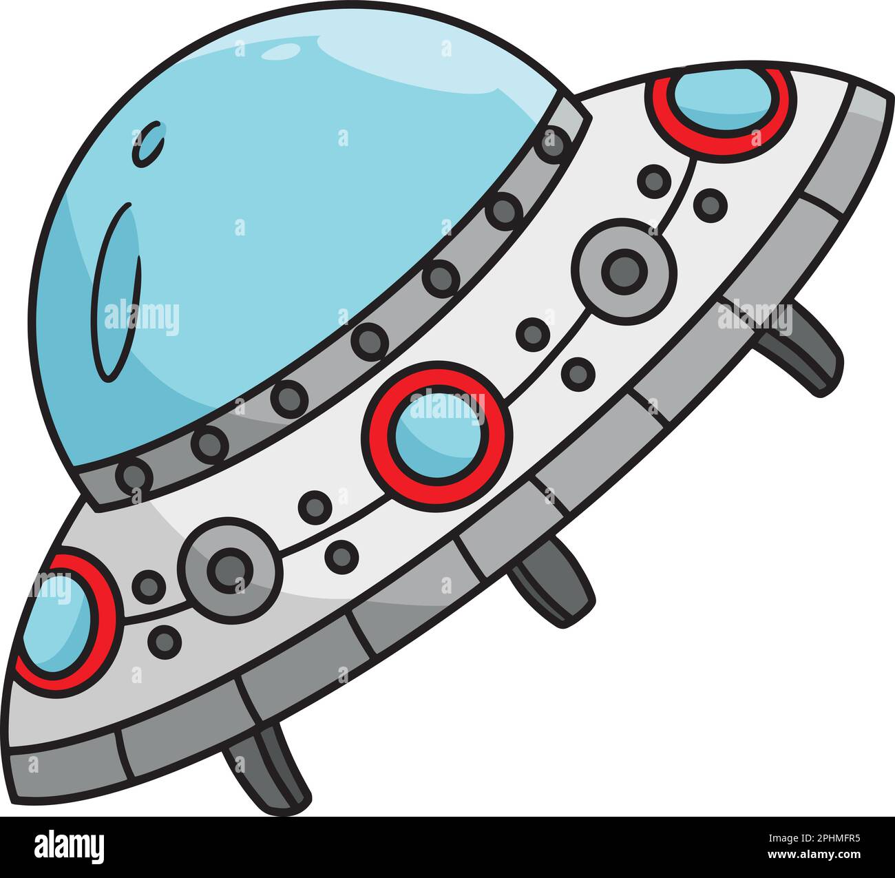 UFO-Raumschiff Cartoon farbige Clipart-Abbildung Stock-Vektorgrafik - Alamy